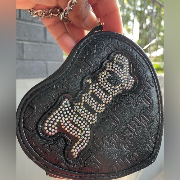 Juicy Couture Handbags - Juicy Couture Wallet,Juicy Couture Black Heart-Shaped Wristlet